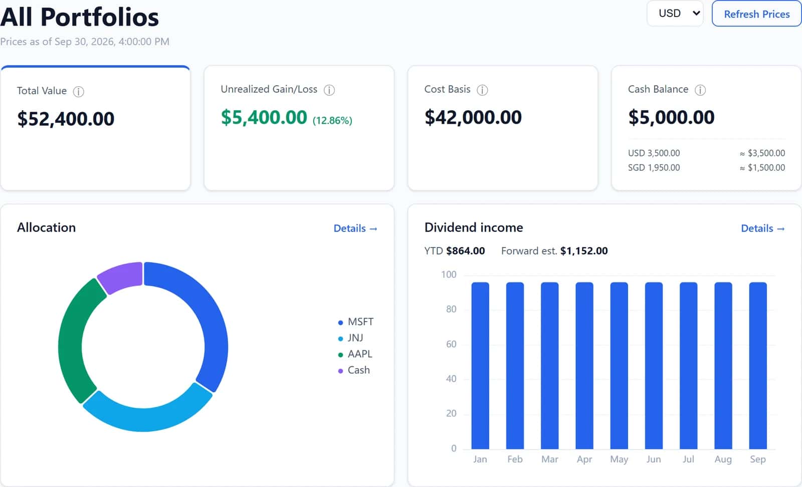Screenshot of FinPal